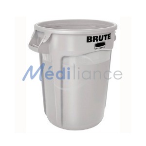 collecteur poubelle brut 121 litres blanc