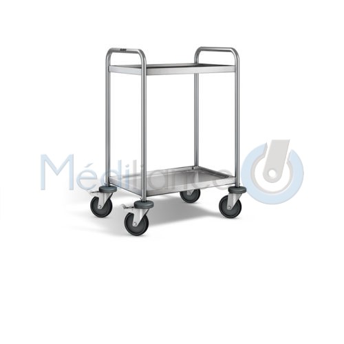 Chariot médical 2 plateaux 600X500 chariot roues pneumatique